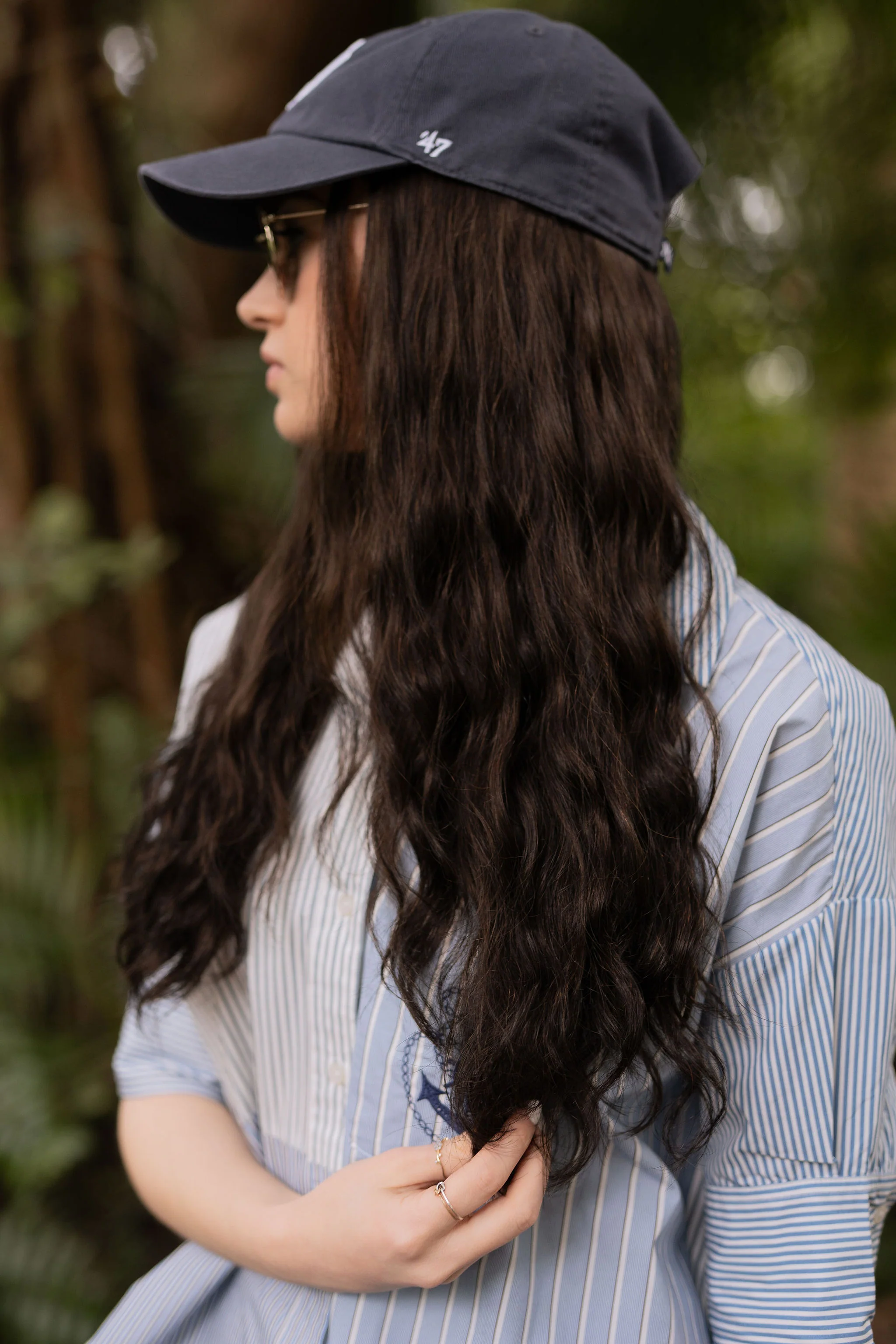 SUPER Dark Brown Wavy Hat Wig - Image 5